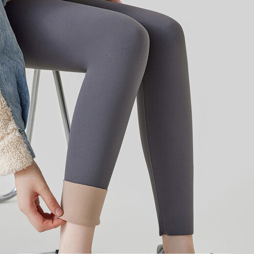 XINBUCKS Velvet Shark Pants Women's Autumn and Winter Yoga Pants Belly Controlling Butt Lifting Biba Pants Plus Size Leggings Wear Warm Pants Black Velvet Suitable for 0-15 C M Recommendation 90-105 Jin Jin is equal to 0.5 kg