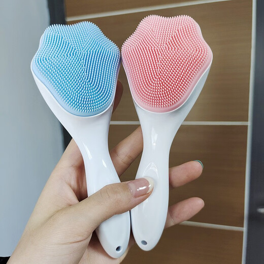 MiMali facial cleansing brush Internet celebrity soft bristle deep brush silicone manual cat claw cleansing brush long handle god cat claw cleansing brush pink