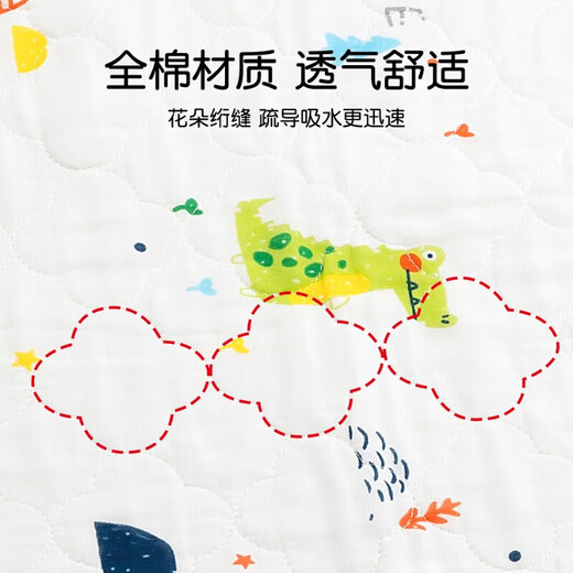 Children's diaper pad pure cotton baby diaper pad waterproof sheet washable baby gauze breathable diaper pad Lion Bunny 70cm*110cm