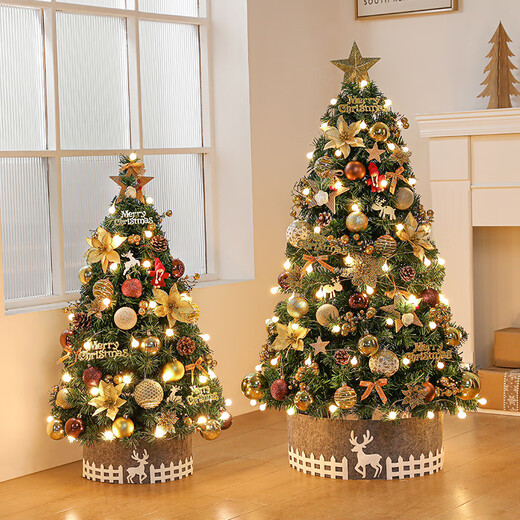 Duomeiyi Christmas tree package Christmas decorations gold coffee 60cm guest desktop home office Christmas atmosphere decoration