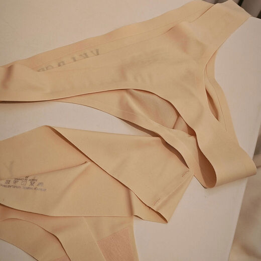 Couple matching sexy men's thong one-piece women's ice silk stretch simple mid-low waist fitness T-shaped underwear white men's M