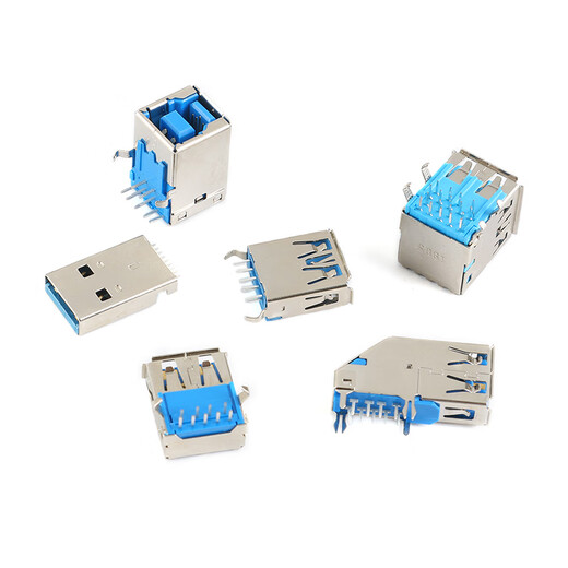 YourCeeType-Type A/Type B USB connector socket female socket male patch pin sinking plate soldering wire connector charging port USB-A female 13.6_Patch high temperature resistance_curling No Specifications