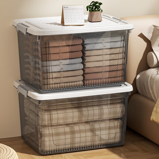 Storage box transparent dust-proof and mildew-proof finishing box dormitory home quilt clothing storage box huge size large capacity extra large size - three pack buy one get two free