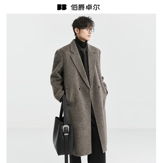 Piaget Zall Camel Hair Long Shoulder Pads Wool Double-sided Wool Coat Men's 2025 Autumn and Winter New Goose Down Liner Jacket Midnight Black Long Sleeve Liner Long Design XL (180)