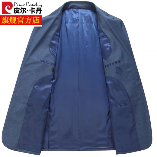 Pierre Cardin high-count worsted 100% wool suit, four seasons high-end professional formal fit, no ironing, business casual suit, blue XL 180