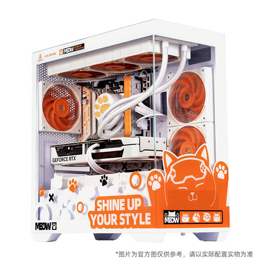 Colorful Orange Cat customized host Core i5 13400F RTX5060Ti graphics card desktop computer 4060Ti chicken game AI live broadcast design DIY assembly machine equipped with four丨13400F丨RTX5060Ti 8G丨32GB memory