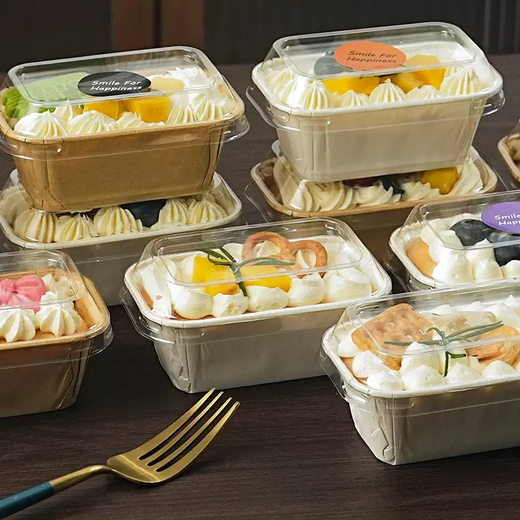 Yusenyi baked rectangular cupcake mold baked jujube cake paper holder with lid cup disposable oven high temperature resistant packaging (50 pcs) cowhide color rectangle 50 pcs (50 pcs) cowhide color rectangle