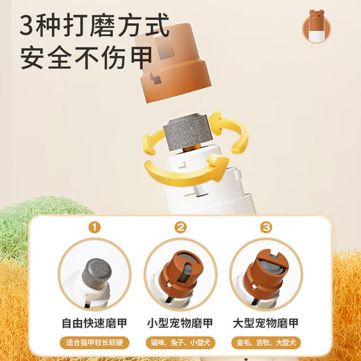 BLANLODY Dog Nail Grinder Cat Pet Electric Claw Grinder Special Grinder Trimmer Rechargeable Nail Clipper Artifact LED Electric Nail Grinder - Gray White