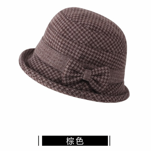 KAMILONG autumn and winter hats for middle-aged and elderly women, mothers, grandmothers, old ladies, fisherman hats, winter warm old hats, basin hats, brown, adjustable 56-59cm