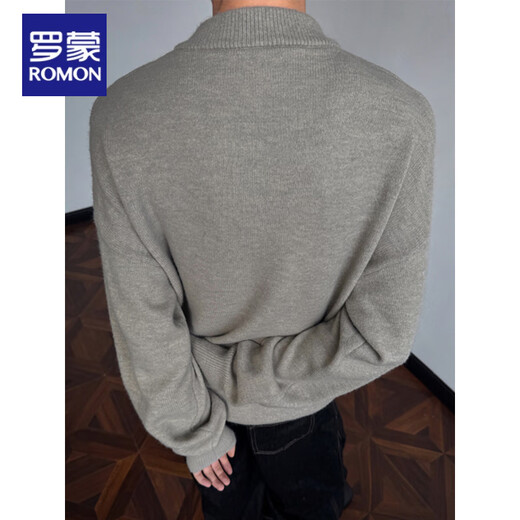 Lomon American retro Henry collar sweater men's winter inner loose casual men's bottoming sweater black M 95 to 115 Jin Jin equals 0.5 kg can be worn