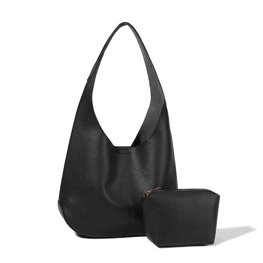 Hong Kong bag shopping for women 2024 autumn and winter new bucket bag large capacity tote bag feeling armpit shoulder bag black counter