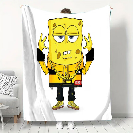 SpongeBob SquarePants national trend SpongeBob SquarePants series blankets, throw blankets, air-conditioning blankets, lunch blankets, camping blankets, multifunctional blankets, SpongeBob SquarePants-21 75cm*100cm cm
