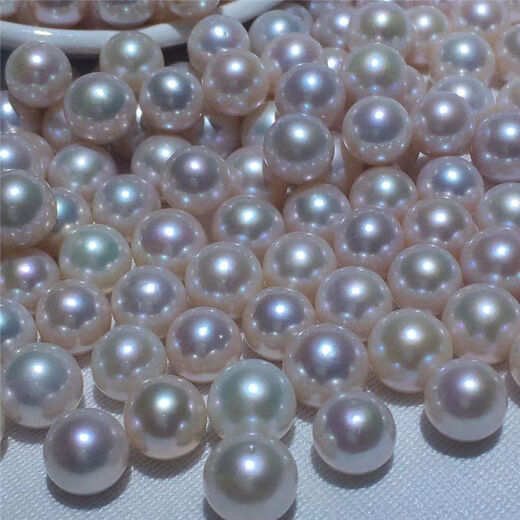 Shantou Lincun natural new nearly round small flaws white loose pearls freshwater pearls 812mm Edison nearly round loose beads handmade white non-porous one 14-15mm