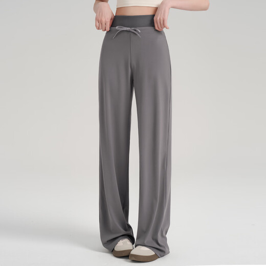 LULULMCCTN Autumn and Winter Loose Slim Yoga Pants Women's Sports Pants Casual High Waist Pilates Training Wide Leg Fitness Pants Black M