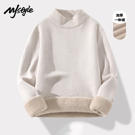 MJ STYLE half turtleneck knitted sweater for women 2025 winter double-sided velvet warm and cold-locking slim and comfortable inner sweater