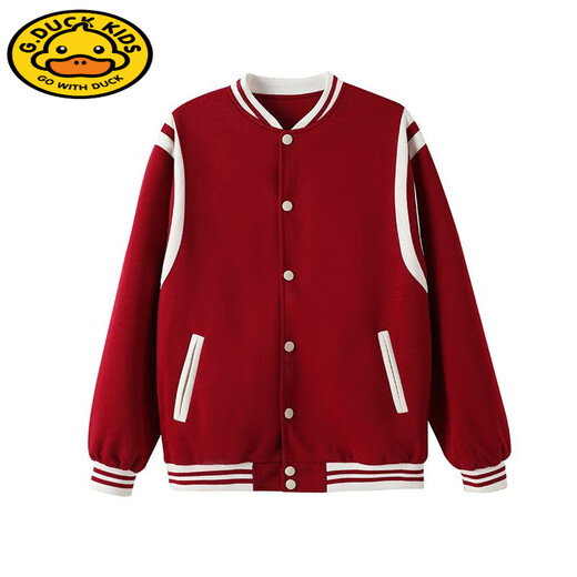G.duck Autumn and Winter Andora Red Parent-Child Wear Kindergarten Uniform Baseball Uniform Two-piece Set Pure Cotton Red Graduation Outfit Autumn Jacket 130