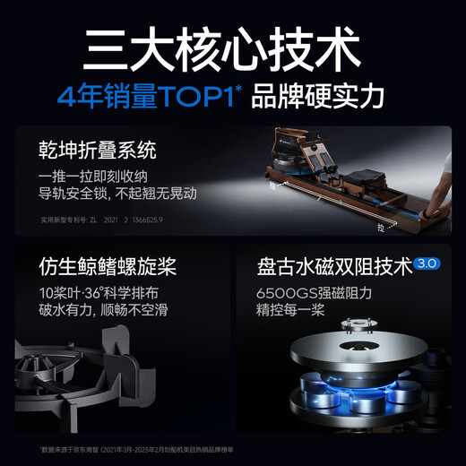 MERACH rowing machine household water resistance magnetic control indoor sports fitness equipment intelligent adjustment foldable MR-950R7ZH