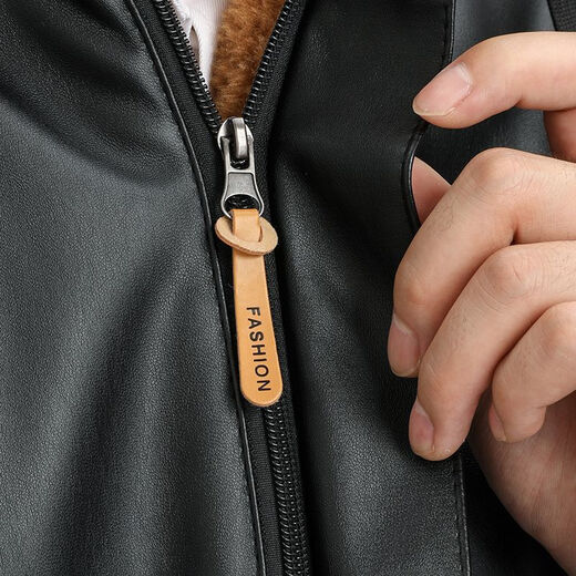 Zhiyunyan leather jacket and leather trousers suit plus velvet and thickening to keep warm, waterproof, oil-proof, windproof and cold-proof, take-out driver's labor insurance set 4XL 165-190Jin Jin equals 0.5 kg