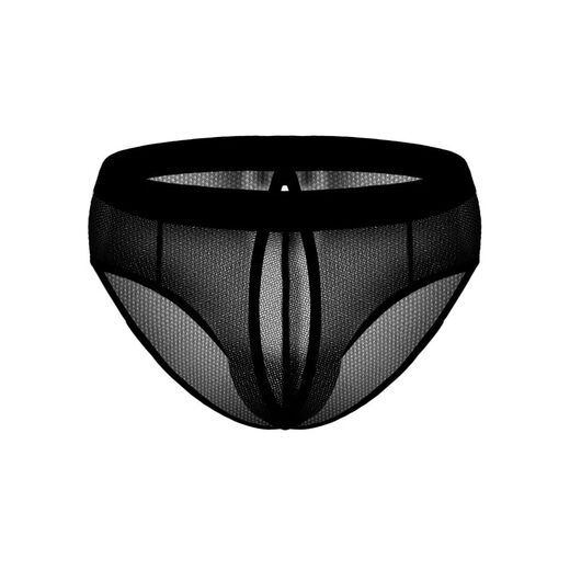 Low-waist men's thong mesh hollow translucent underwear sexy close-fitting breathable youth casual shorts off-white one size fits all recommended 110-145 Jin Jin equals about 0.5 kg