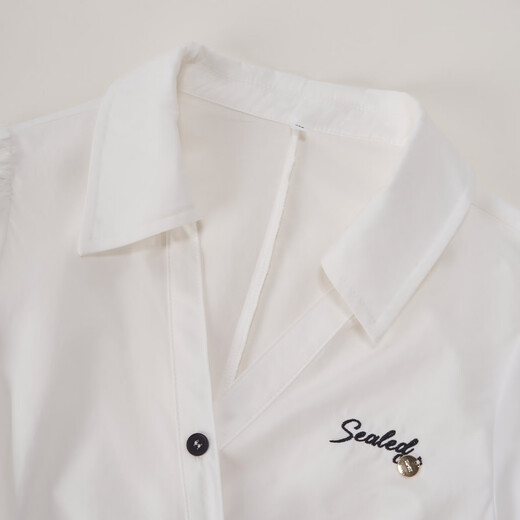 IEF/Aiyifu Exclusive for little people 2025 new autumn Korean style commuting style versatile shirt white M