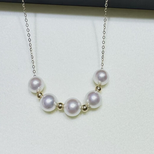 Exclusive hyper-linked seawater Australian white Tahitian earring necklace pendant No. 1 akoya gypsophila 18k gold perfect round shape with slight imperfections