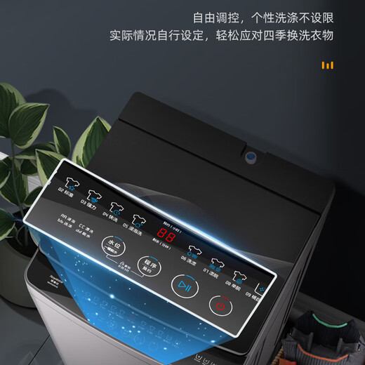 Royalstar fully automatic pulsator washing machine for home rentals, energy-saving, large capacity, one-click dehydration, blue light, intelligent elution, integrated small apartment dormitory, pulsator, subsidized 10KG elution capacity, intelligent air drying + ultra-clean cleaning and care