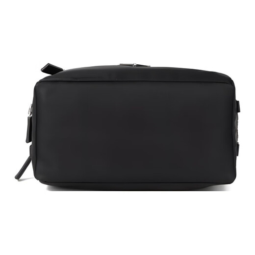PRADA triangular logo zipper closure, regenerated nylon toiletry bag, men's black basic outfit (bag)