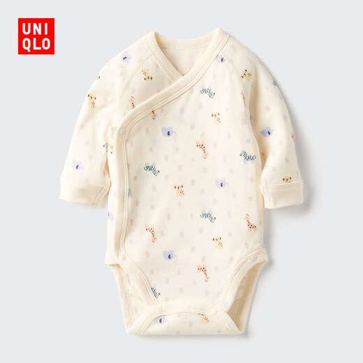 Uniqlo Infant Baby Newborn Hip Cover Long Sleeve 1 Piece One Piece 478372 478373 478373/01 Milky White 60cm