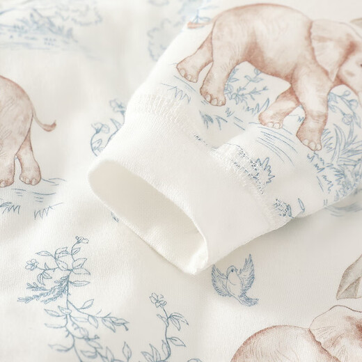 【秋冬加棉爬爬服】新生儿衣服婴儿连体衣秋冬加厚夹棉初生宝宝 自然童话60克夹棉蝴蝶衣 52cm