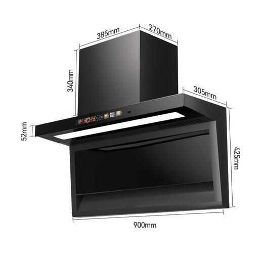 Xinfei range hood door-to-door installation, first-class energy efficiency, large suction power, household top side double suction, large air volume, real wave intelligent control, automatic cleaning range hood, 7-shaped range hood, smoke stove set + 90 wide voice control hood + dazzling fire stove liquefied gas