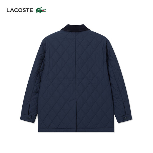 LACOSTE French crocodile men's fashionable and versatile solid color warm lapel cotton jacket | BH0689 166/Navy Blue S 48