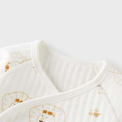 童泰初生婴儿半背衣秋冬季纯棉0-3月宝宝衣服夹棉上衣2件装黄色59cm