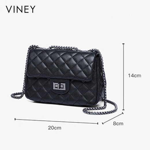Viney cowhide bag women's bag brand chain bag light luxury shoulder crossbody bag birthday Christmas gift for girls and girlfriends