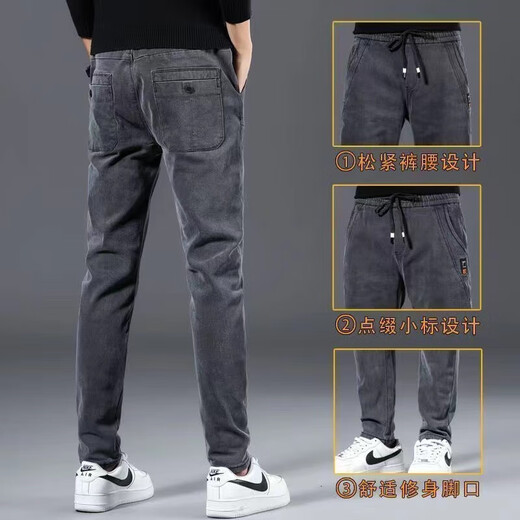 Denim work pants for men, wear-resistant, loose, casual, work-wearing labor protection pants for spring, autumn and winter work clothes, 433 gray, regular style, 4XL, recommended 155-170 Jin Jin equals 0.5 kg