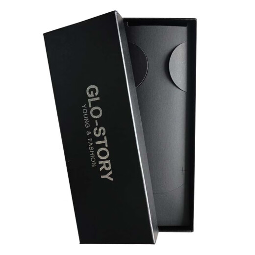 GLO-STORY zipper tie 5cm men's Korean version lazy convenient easy-to-pull tie gift box MSL814055 navy blue