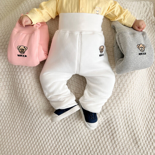 小红书爆款班纳之家加厚加绒婴儿大PP宝宝三层加厚棉裤长裤护230 白色厚厚裤子 cm建议身高5060CM 59