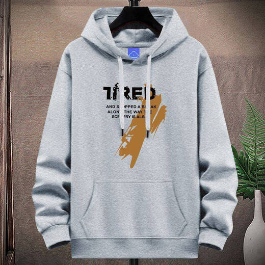 Playboy (PLAYBOY) Sports Sweatshirt Top Ten Sales Autumn and Winter Men's Velvet Thickened Hooded Loose Top Youth Casual Hoodie Pure Cotton Red No Velvet 5XL 200-220Jin Jin is equal to 0.5 kg