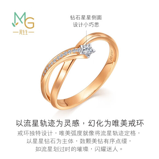 Chow Sang Sang Little Galaxy Diamond Ring 18K Color Gold Meteor Ring Women 94249R Pricing 13 Circles