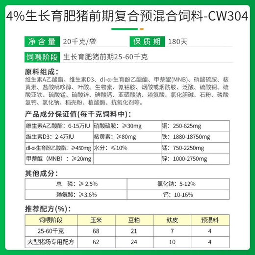 OIMG New Hope Liuhe Changwang 4% pig premix for small pigs, medium pigs and large pigs for fattening pigs general fattening pig premix for pigs 1kg*3 pack