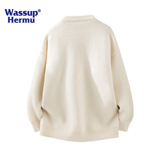 WASSUP HERMU Official Sweater Men's Autumn and Winter Korean Style Lazy Style Casual Cardigan Jacket Business Youth Commuting Sweater Gray XL (Recommended 120-150 Jin Jin equals 0.5 kg)