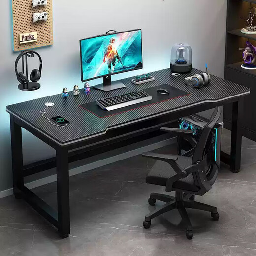 Yaoying Computer Desk Desktop Esports Desk Home Study Desk Writing Desk Workbench Office Desk HXZ33 Upgraded Reinforcement 80*60cm (Esports Black)