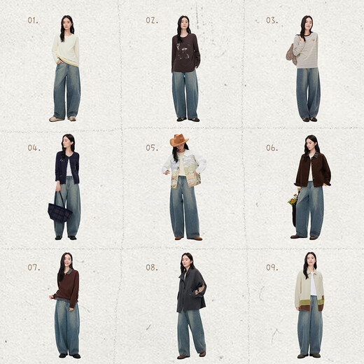 Asuka and New Wine Loose High Waist Jeans for Small Women 2025 Autumn New Casual Slim Scimitar Pants Indigo HCH07 M