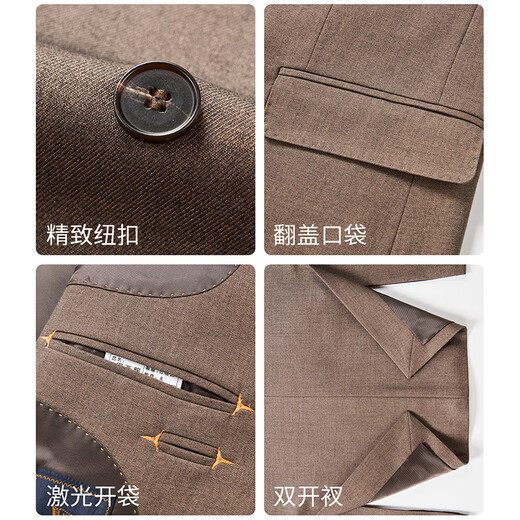 ROMON suit + vest + trousers Tencel Lyocell cotton wool double breasted suit dress men black XL