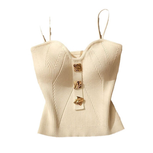 2023 Knitted Tube Top Camisole for Women Sleeveless Back Short Top White One Size (-0Jin Jin is equal to 0.5kg)