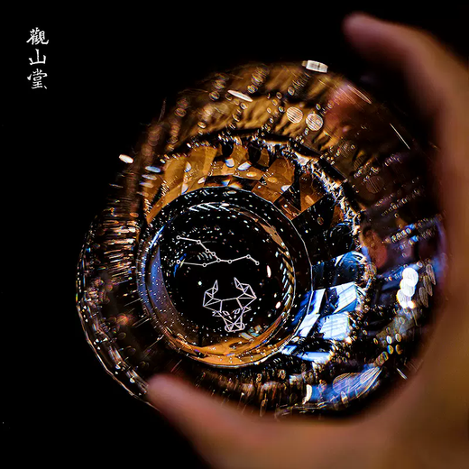 Yusenyi 12 constellations European style wine glass personalized creative birthday gift k9 lead-free glass high quality crystal whiskey glass Aquarius wooden gift box packaging free coaster 1ml 1