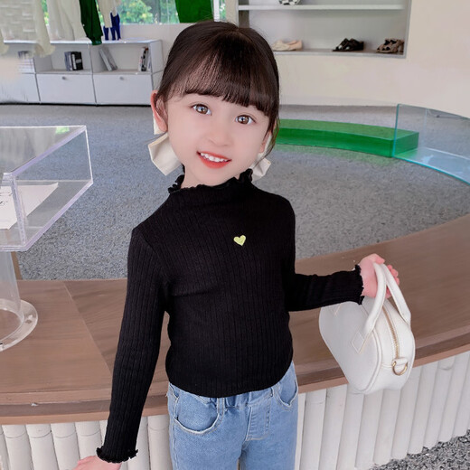 G.duck girls thin knitted bottoming shirt spring and autumn 2025 new children's sweater autumn long-sleeved T-shirt baby tops lotus root pink 90 cm