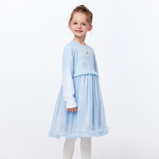 PawinPaw shopping mall same style cartoon bear children's clothing 25 years new winter new girls dress loose Blue blue/50 120