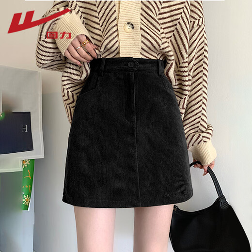 Warrior corduroy A-line skirt for women 2025 autumn new style small high-waisted slimming tall fashion retro skirt