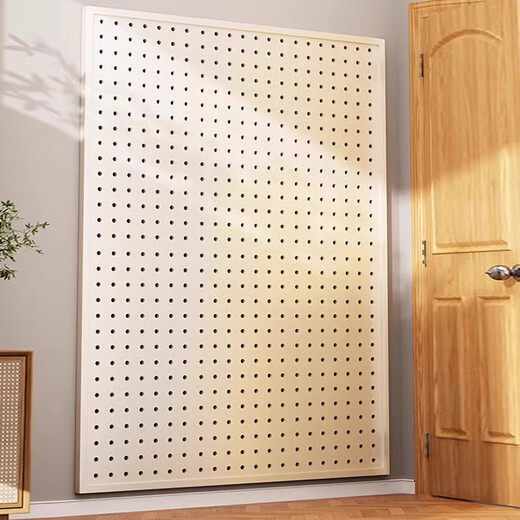 RSRDDY hardware tool storage board round hole hole board iron punching board wall hanging board supermarket shelf iron plate display rack warm white 160*50cm