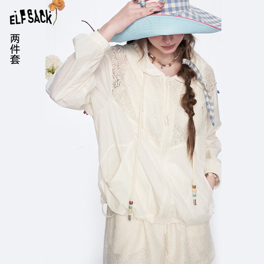 Fairy's Pocket Off-White Lace Shorts Two-piece Suit for Women 2025 Early Autumn New Style Small Casual Fashion Lace Off-White M